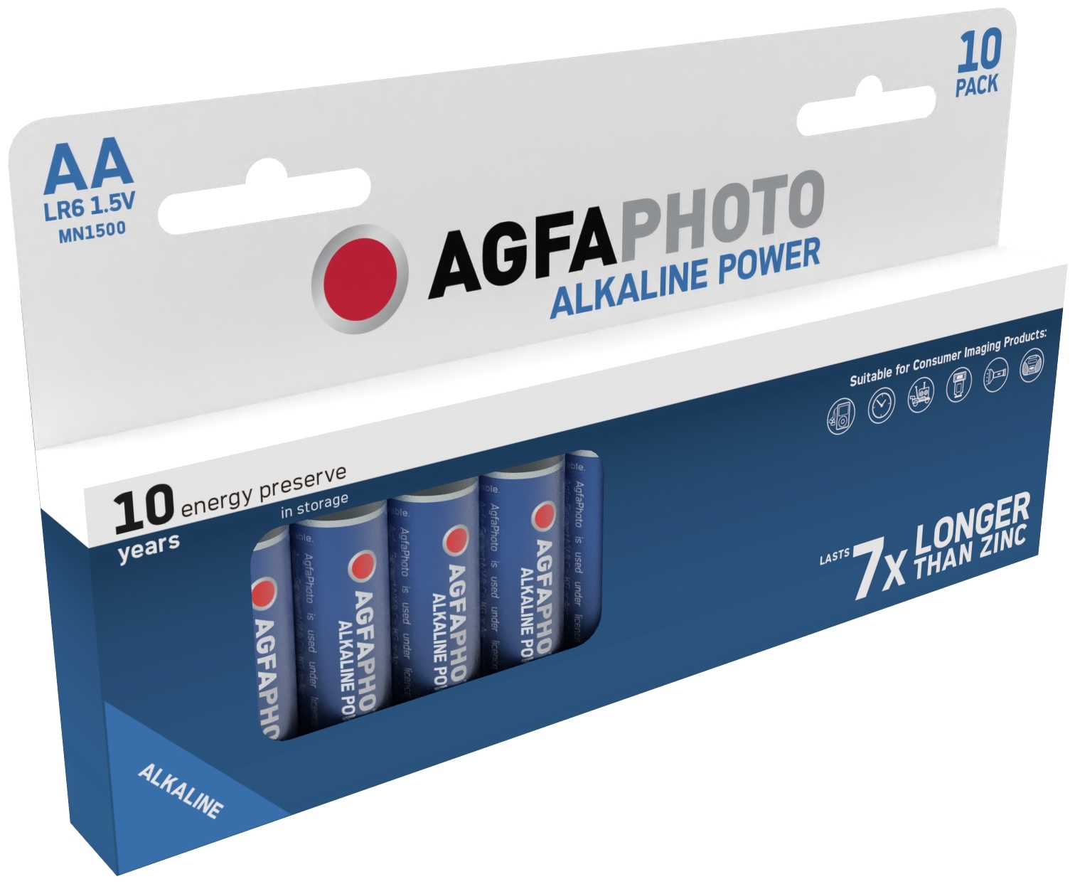 Patareid AgfaPhoto Blue AA LR6, ripp-pakis 10 tk