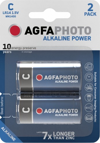 Patareid Agfaphoto Alkaline LR14-1,5V-2tk pakendis
